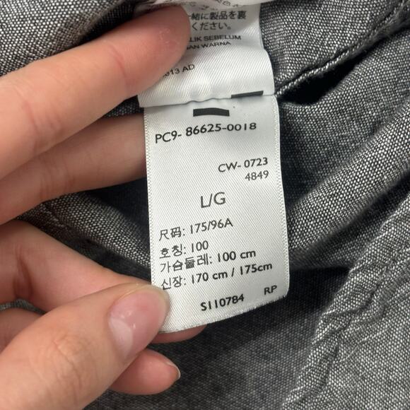 Levis Battery Housemark Slim‎ Gray Mens Large Long Sleeve Button Up Shirt EUC - Picture 5 of 10